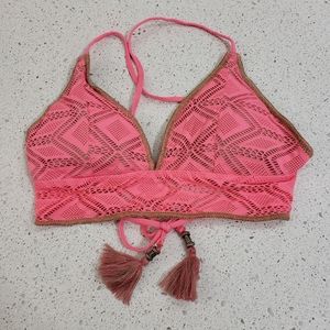 Becca crochet lace triangle bikini top M